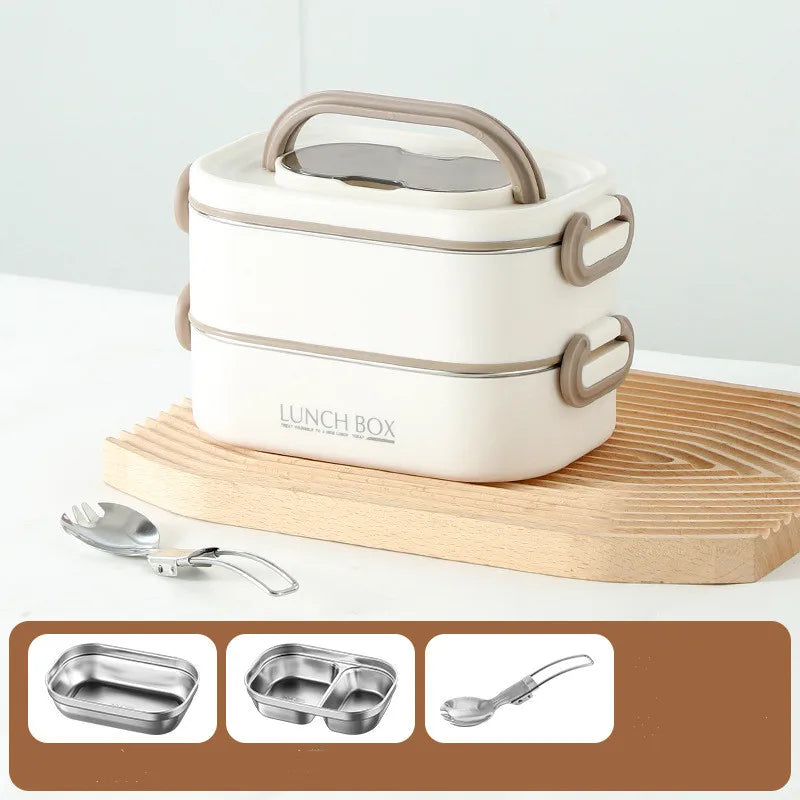Lunch Box with Foldable Spoon