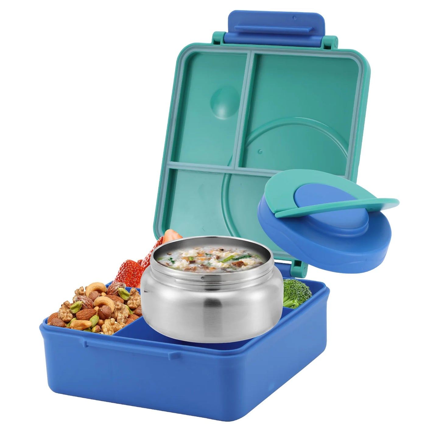 Four-Grid Lunch Box With Insulated Soup
