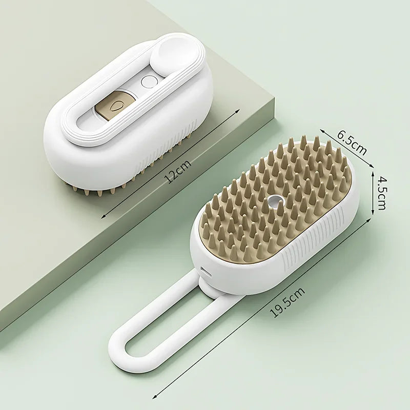 3-in-1 Electric Pet Steam Brush – Grooming, Massage & Cleaning for Cats and Dogs