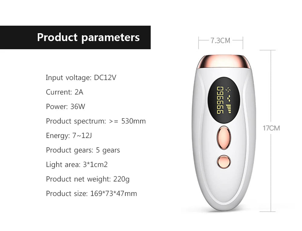 Mini IPL Laser Epilator – Painless Hair Removal at Home