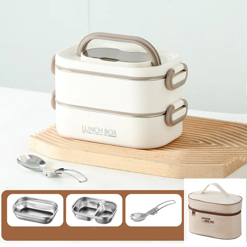 Lunch Box with Foldable Spoon