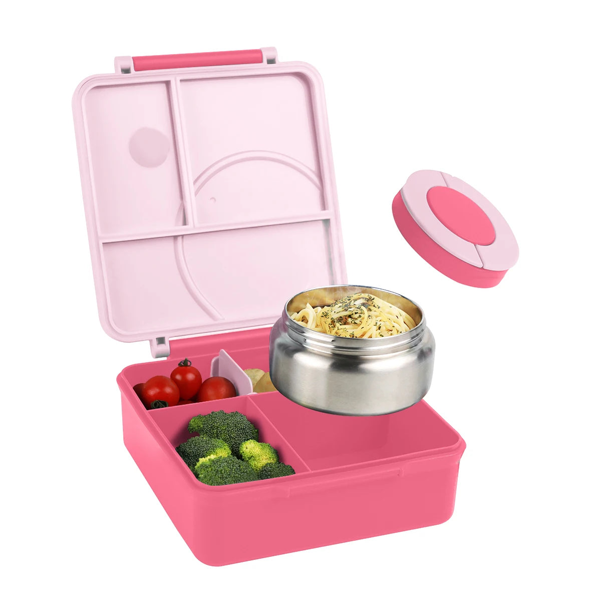 Four-Grid Lunch Box With Insulated Soup