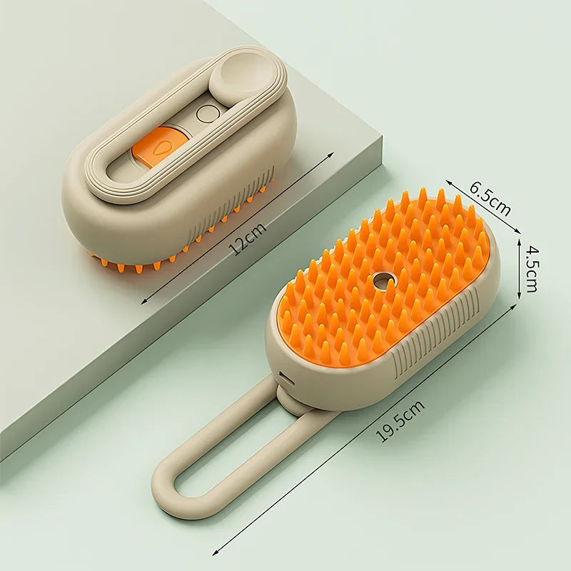 3-in-1 Electric Pet Steam Brush – Grooming, Massage & Cleaning for Cats and Dogs